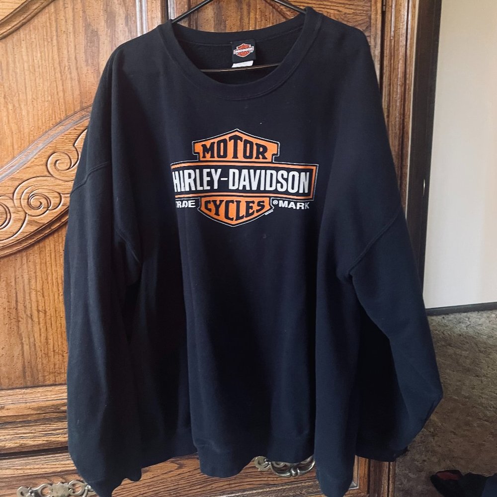 Sturgis Harley-Davidson Men's Elongated Black Fleece Crewneck Sweatshirt